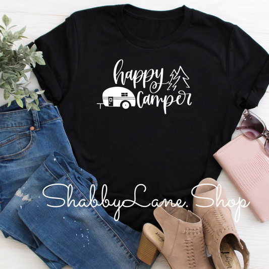 Happy Camper  black tee camper tee Shabby Lane   