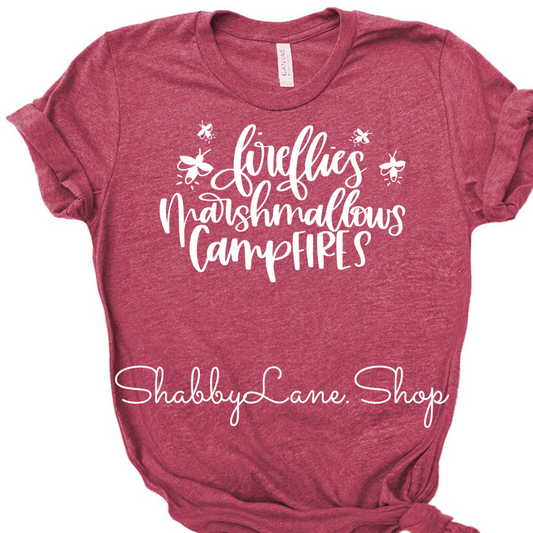 Fireflies and Marshmallows- Raspberry tee Shabby Lane   