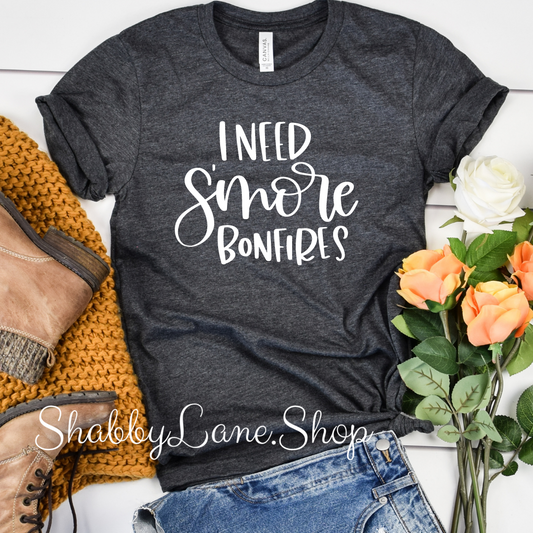 I  need s’more bonfires - T-Shirt - Dark Gray tee Shabby Lane   