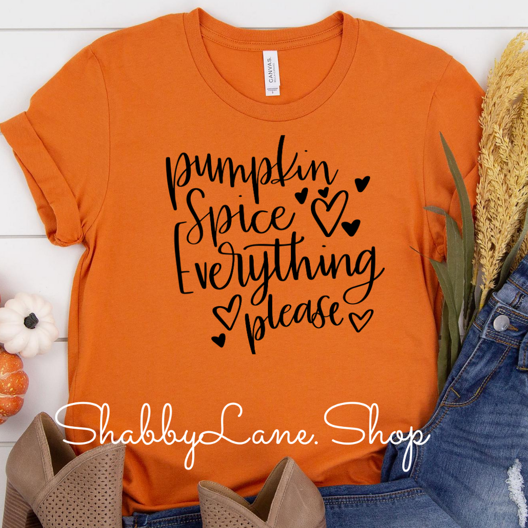 Pumpkin spice everything ! Orange black letters tee Shabby Lane   