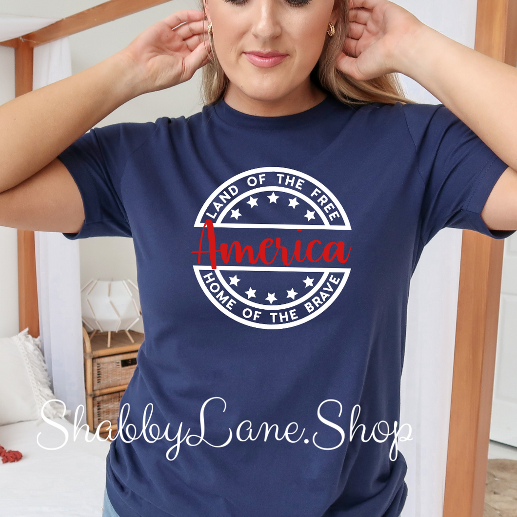 Land of Free - America t-shirt - navy tee Shabby Lane   