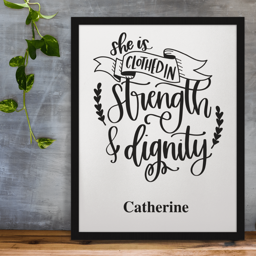 She is clothed in Strength and Dignity - personalized 8x10 print  Shabby Lane   