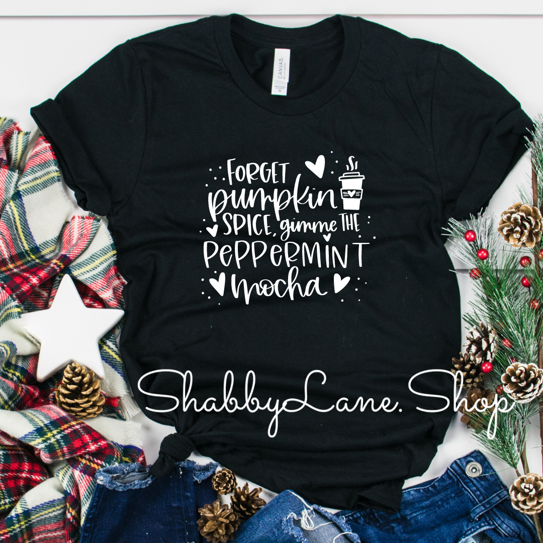 Gimme peppermint mocha -  Black tee Shabby Lane   