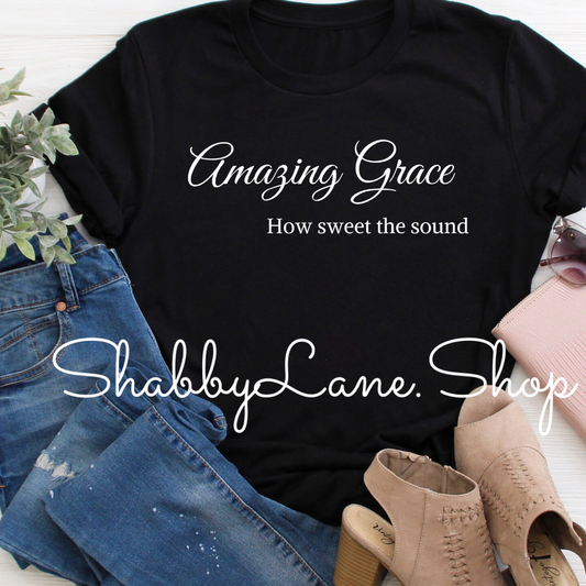 Amazing Grace how sweet the sound tee black tee Shabby Lane   