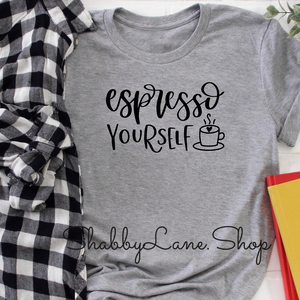 Expresso yourself T-shirt - light Gray tee Shabby Lane   