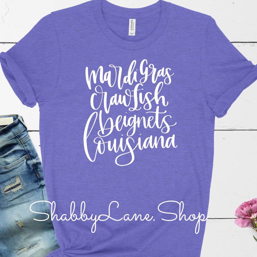 Mardi Gras. Crawfish, Louisiana T-shirt tee Shabby Lane   