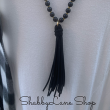 Load image into Gallery viewer, Tassel beaded necklace - black  Shabby Lane   