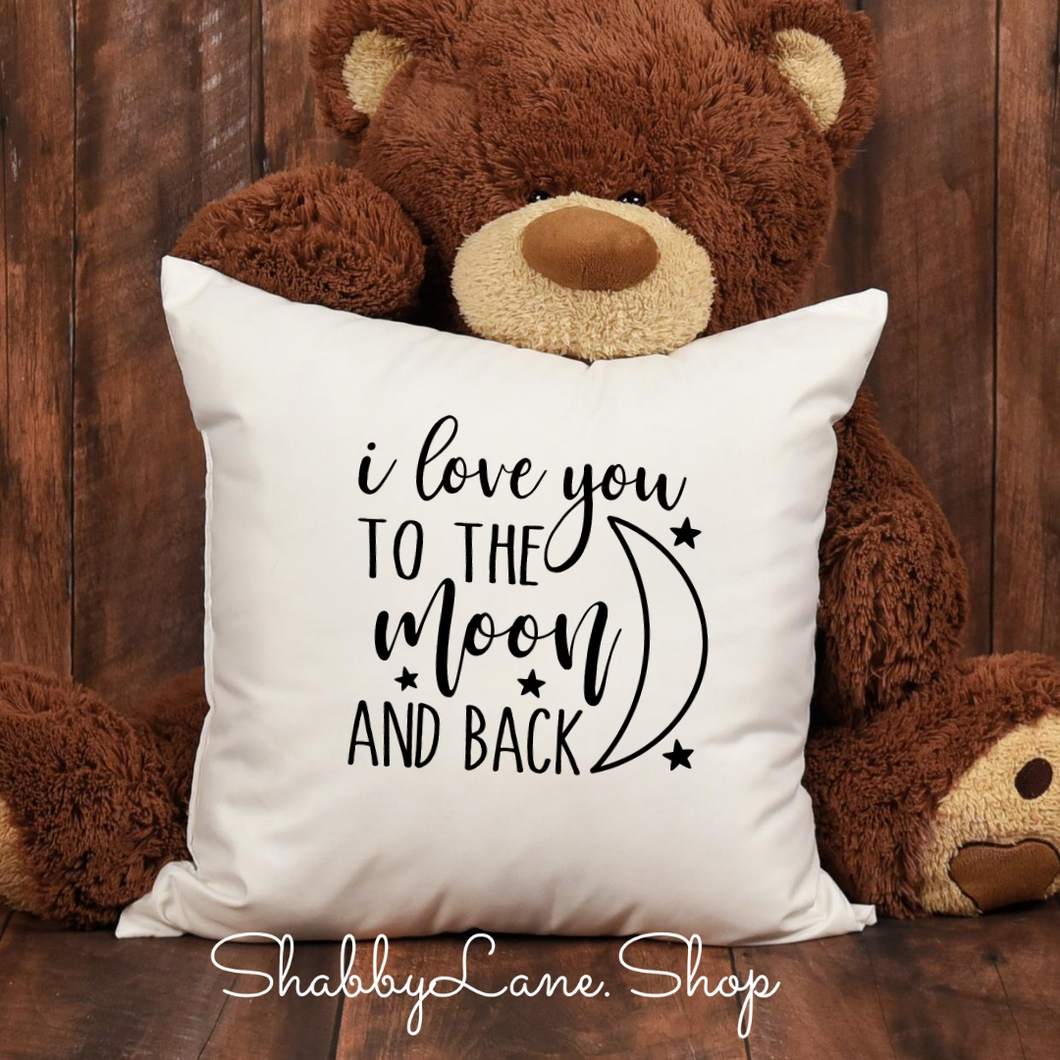 Love you to the moon - white pillow  Shabby Lane   