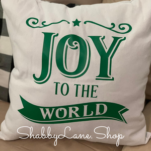 Joy to the world -Canvas pillow - green  Shabby Lane   