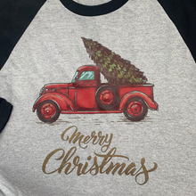 Load image into Gallery viewer, Red vintage truck - black sleeves tee Shabby Lane   