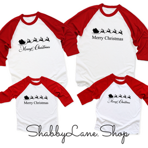 Santa Sleigh Merry Christmas girl - toddler/kids  Shabby Lane   