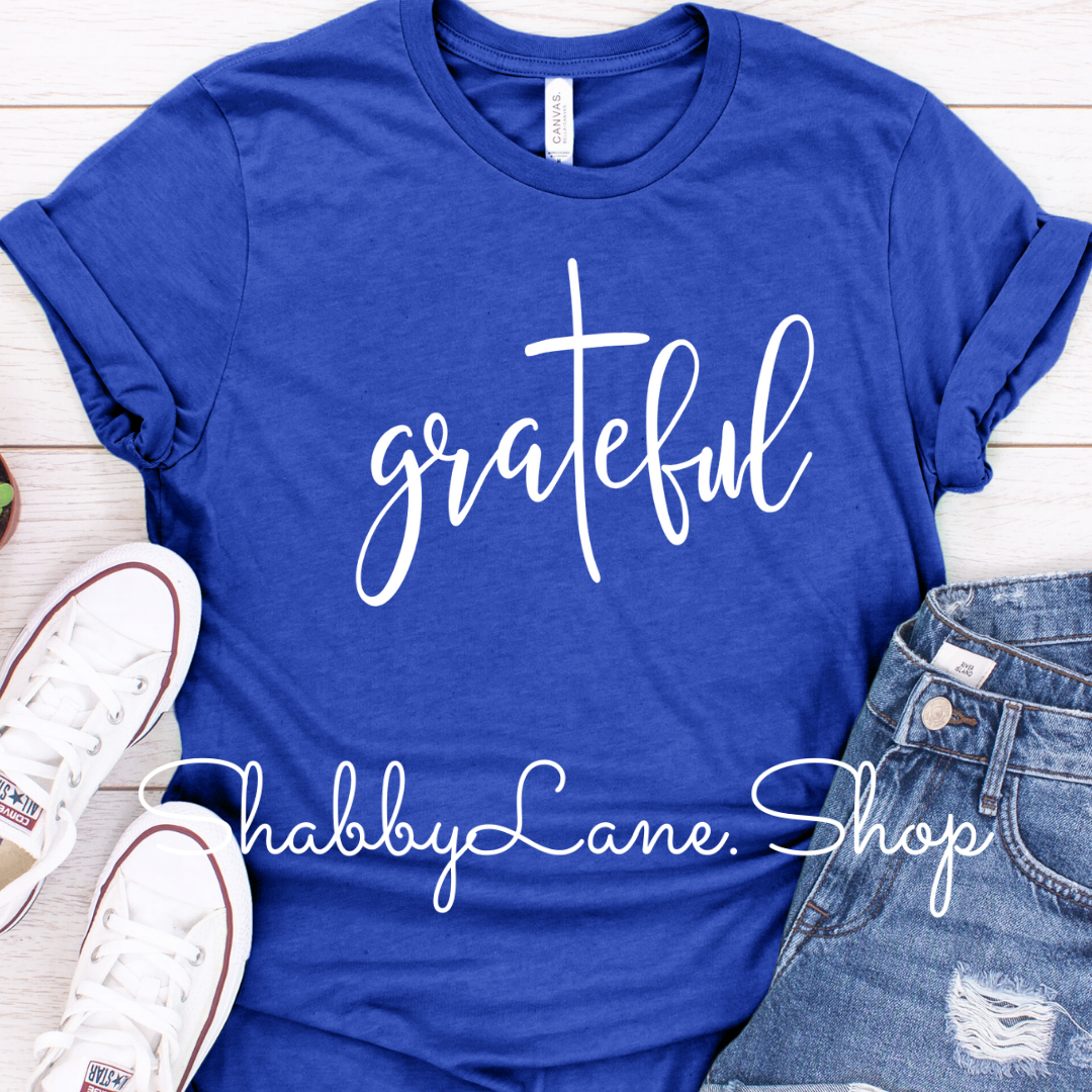 Grateful Royal blue tee Shabby Lane   