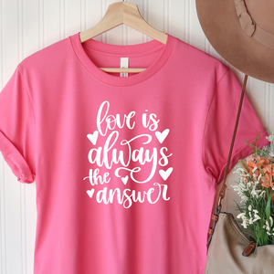 Love is always the answer - Pink tee Shabby Lane   