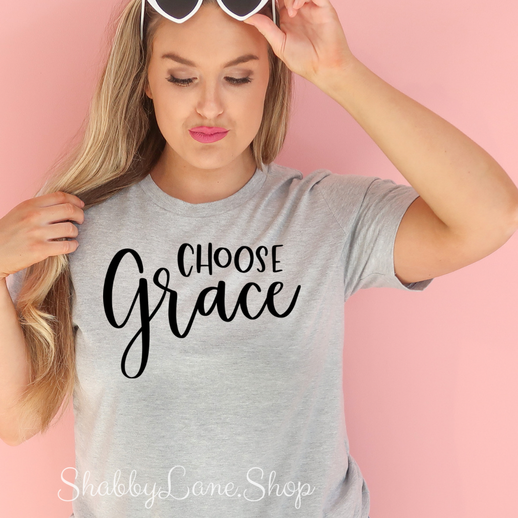 Choose Grace - Gray tee Shabby Lane   