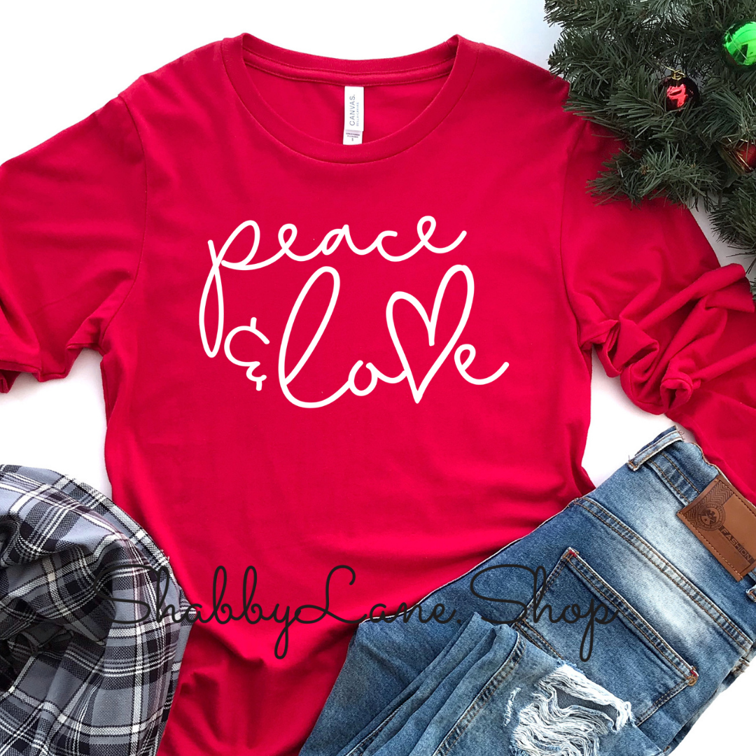 Peace and love - red tee Shabby Lane   