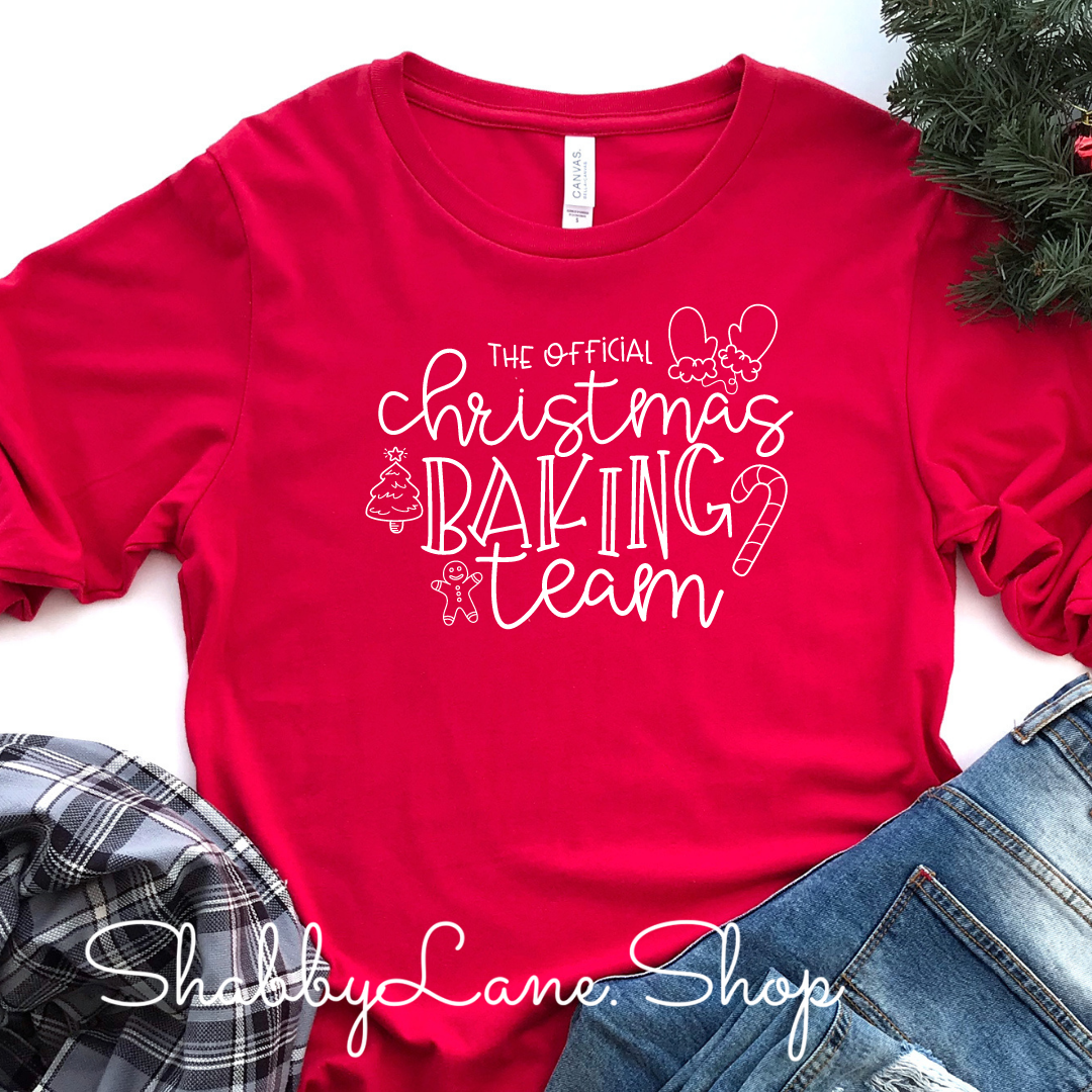 Christmas baking team - red long sleeve tee Shabby Lane   