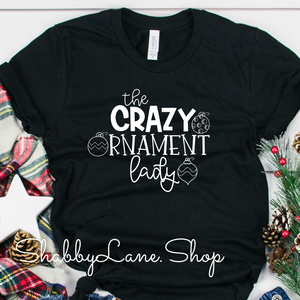 Crazy ornament lady! Black tee Shabby Lane   