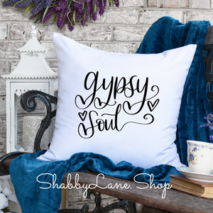 Gypsy Soul - white pillow  Shabby Lane   