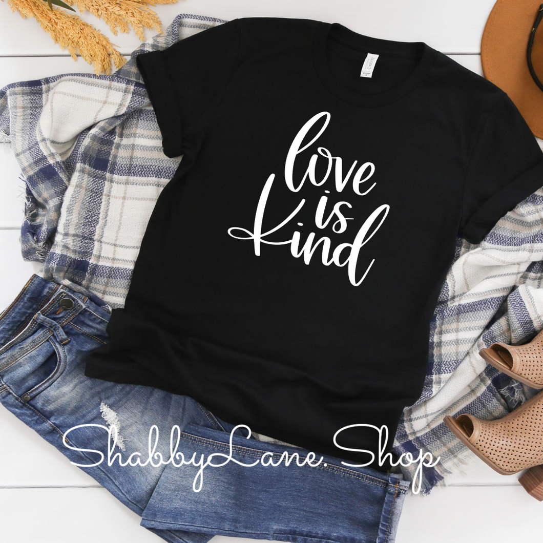 Love is kind - black T-shirt tee Shabby Lane   