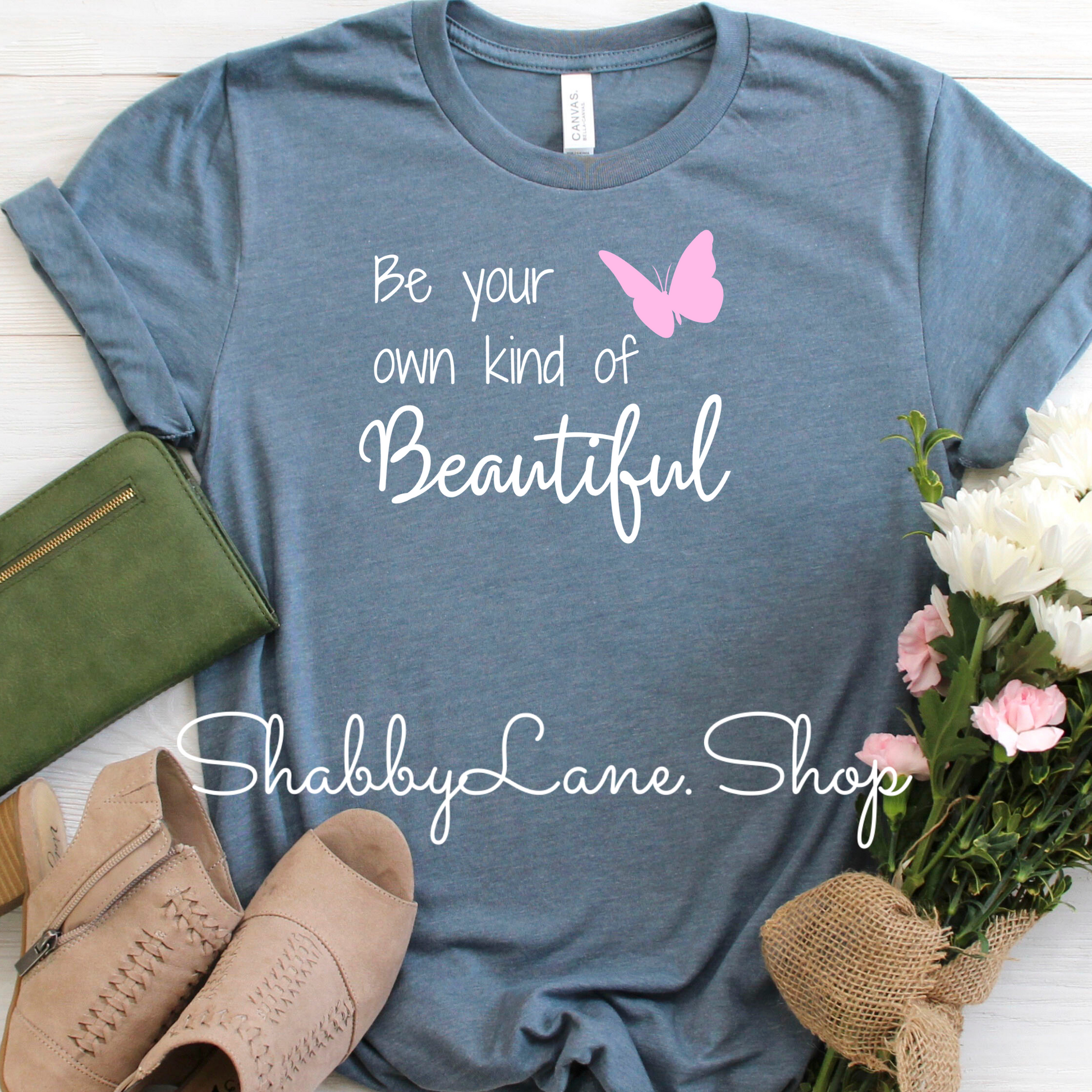 Own Kind of Beautiful - Heather slate tee tee Shabby Lane   