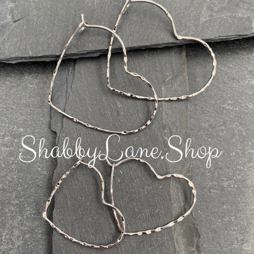 Beautiful  Silver heart earrings 2 pairs  Shabby Lane   