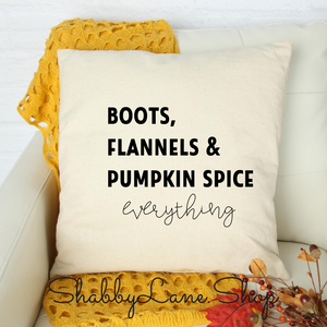 Boots flannels pumpkin spice - Canvas pillow  Shabby Lane   