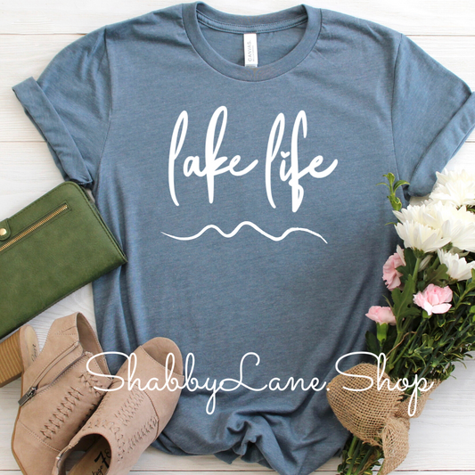 Lake Life- heather Slate tee Shabby Lane   