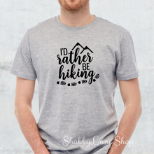 Load image into Gallery viewer, I’d rather be hiking  - Gray T-shirt men tee Shabby Lane   