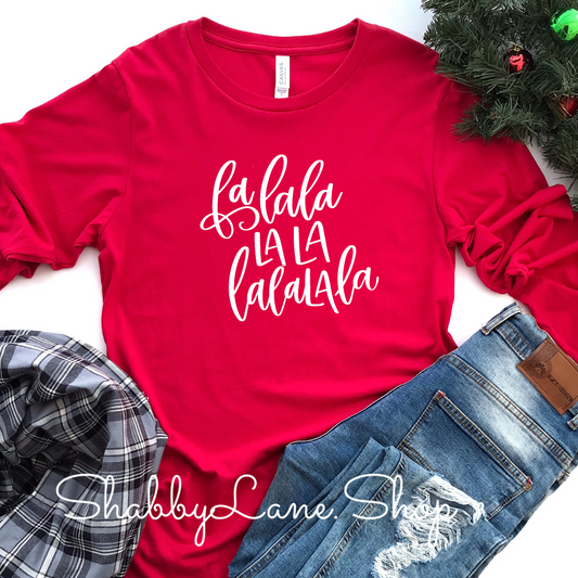 Falalala- red long sleeve tee Shabby Lane   