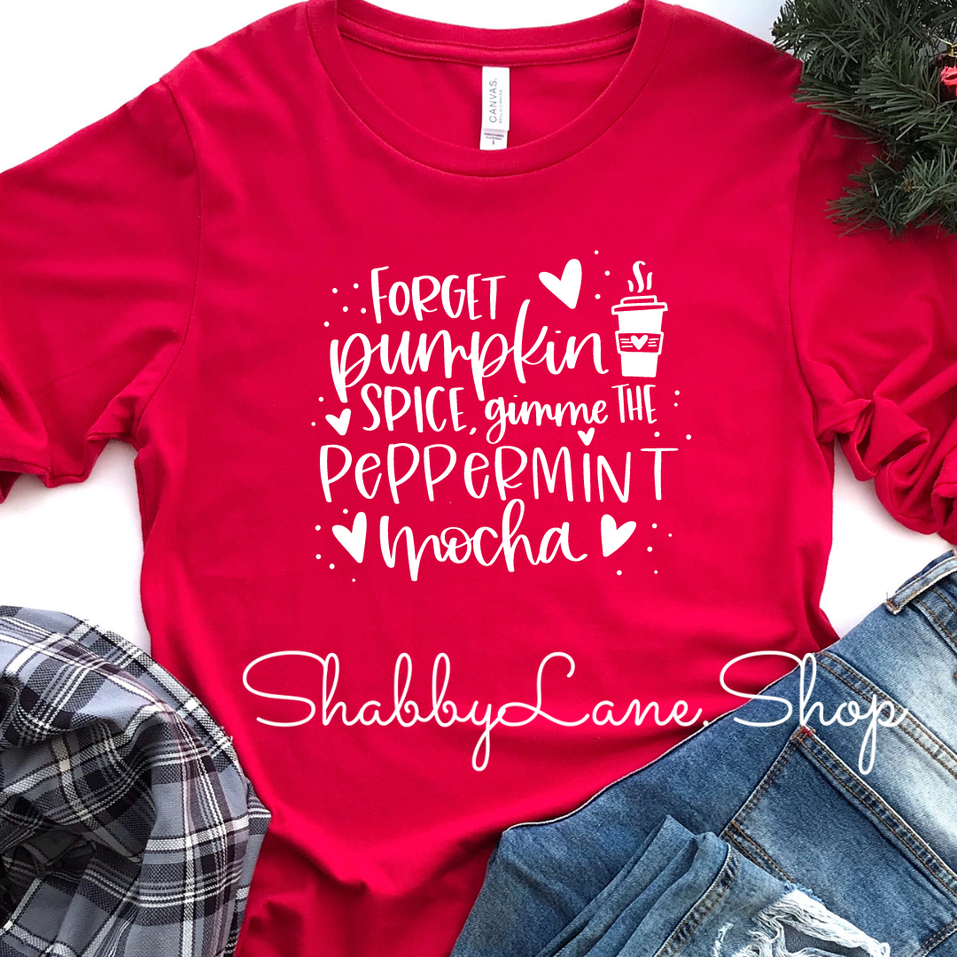 Gimme peppermint mocha - red long sleeve tee Shabby Lane   