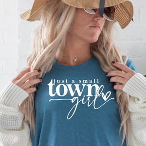 Just a small town girl - deep teal T-shirt tee Shabby Lane   