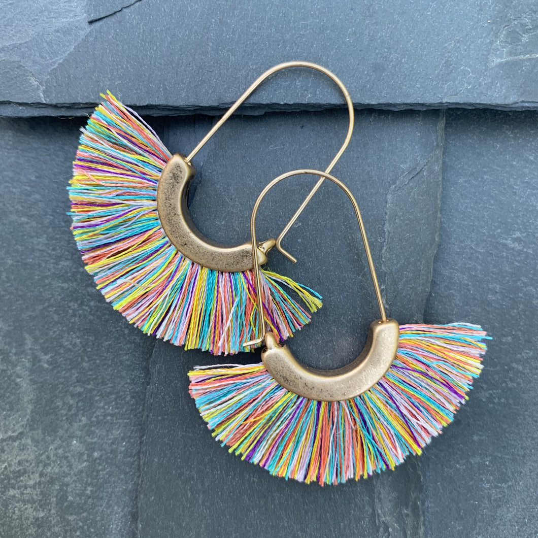 Tassel Earrings - Multi color Earrings Shabby Lane   