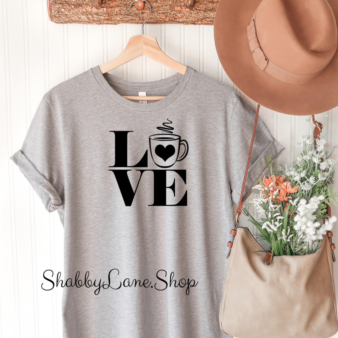 Coffee Love - Gray T-shirt tee Shabby Lane   