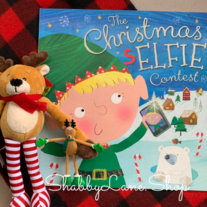 Christmas Selfie Contest Book Bundle  Shabby Lane Reindeer plushie  