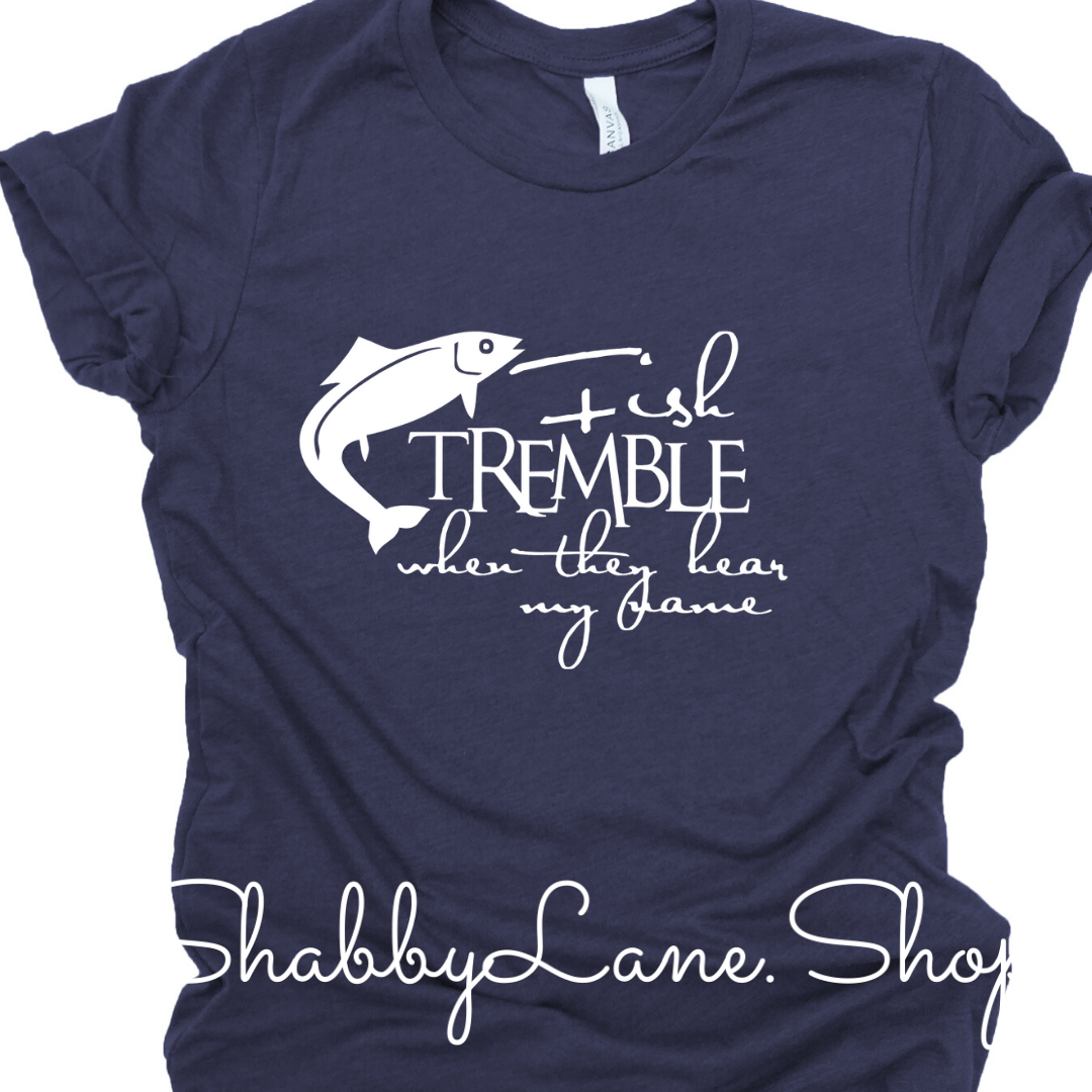 Fish Fear My Name - Heather Navy tee Shabby Lane   