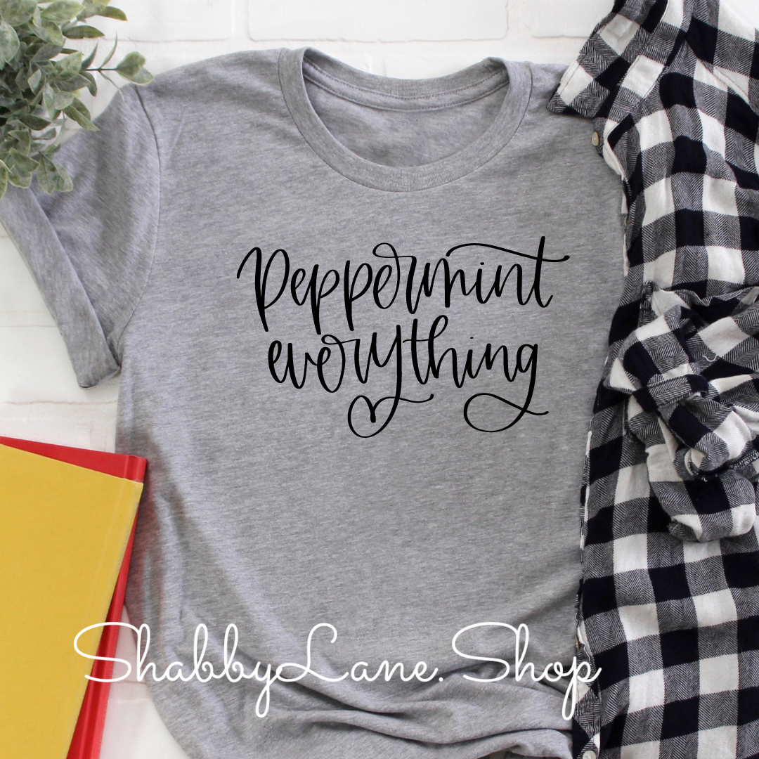 Peppermint everything- Gray tee Shabby Lane   