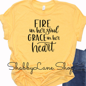 Fire in her soul - yellow tee Shabby Lane   