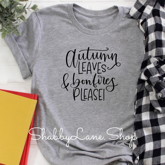 Autumn Leaves and Bonfires please! Gray tee Shabby Lane   