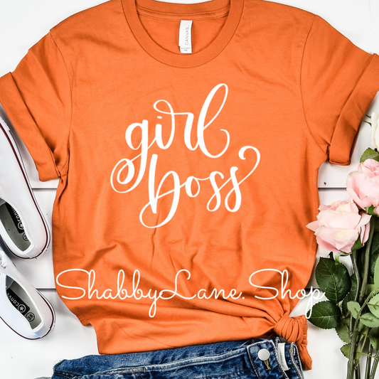 Girl Boss- burnt orange tee Shabby Lane   