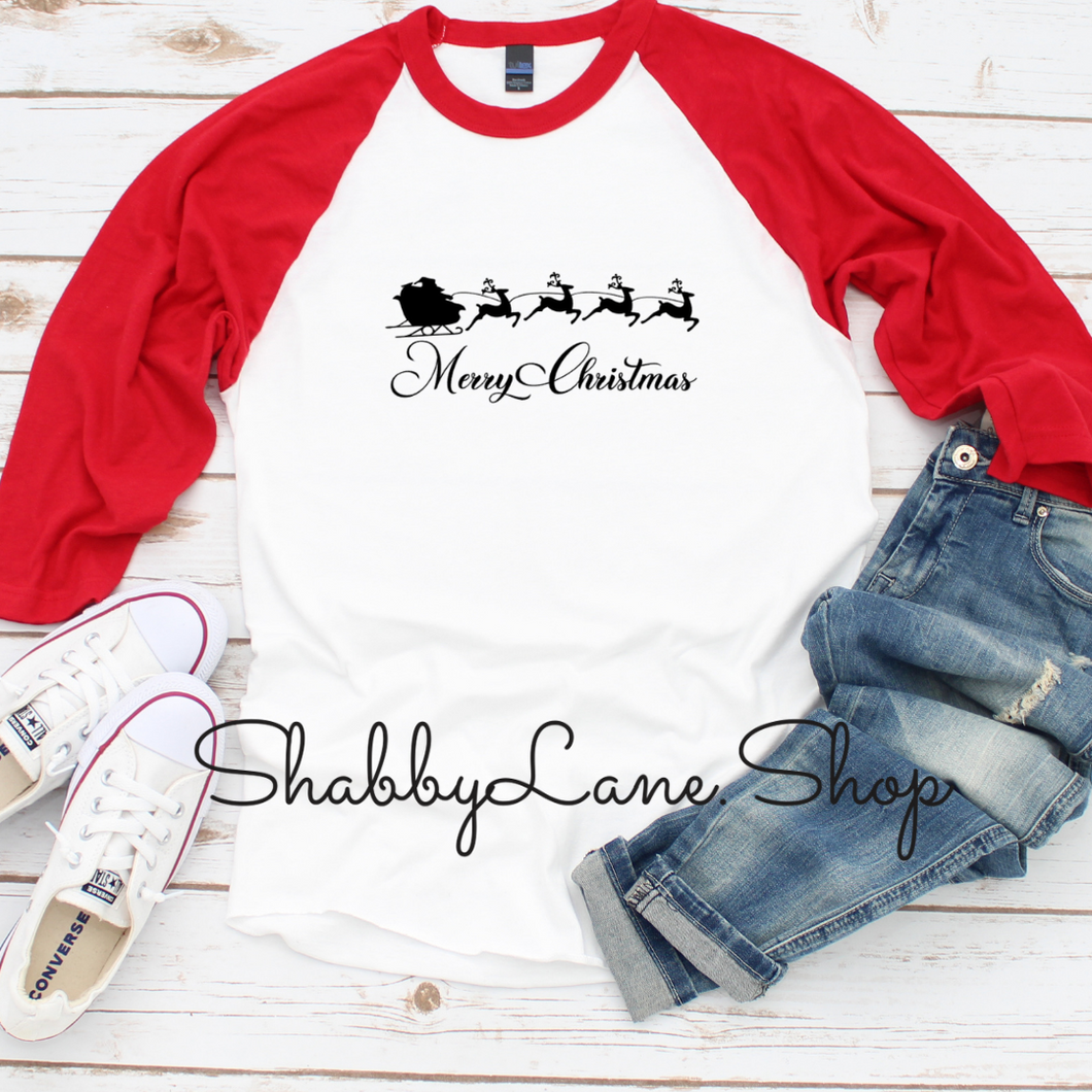 Santa Sleigh Merry Christmas girl - toddler/kids  Shabby Lane   
