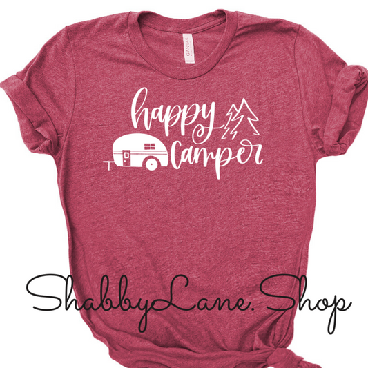 Happy Camper Raspberry camper tee Shabby Lane   