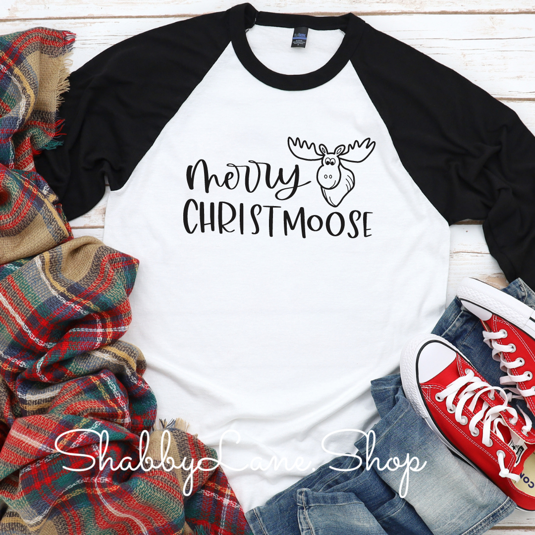 Merry Christmoose - black sleeves tee Shabby Lane   