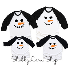 Load image into Gallery viewer, Snowman face - boy  Christmas bodysuit- white  Shabby Lane   