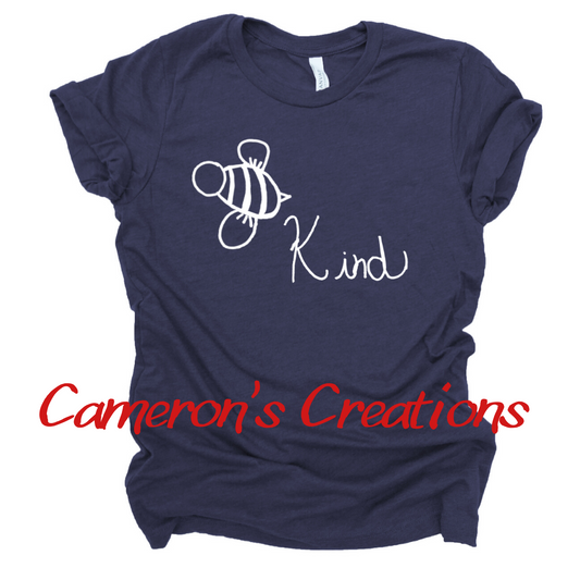 Bee Kind - Cameron Collection Heather Navy tee Shabby Lane   