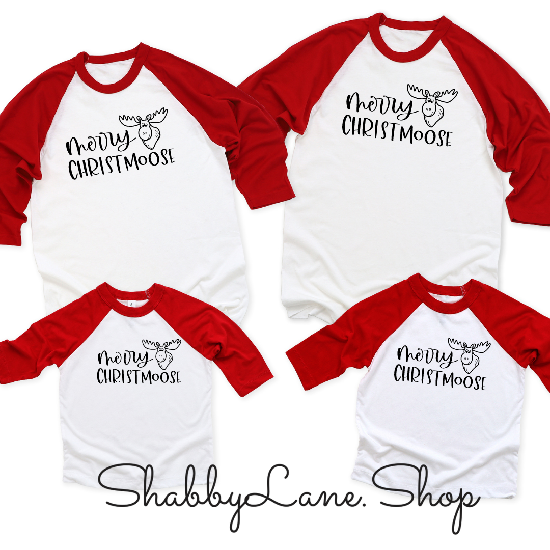 Merry Christmoose - red sleeves unisex tee Shabby Lane   