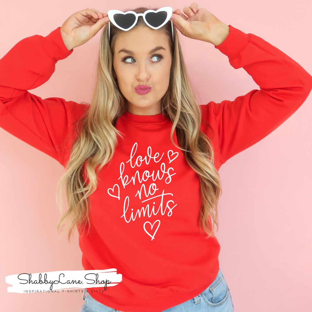 Love knows no limits - sweatshirt- Red tee Shabby Lane   