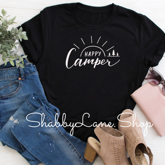 Happy Camper  black tee tee Shabby Lane   