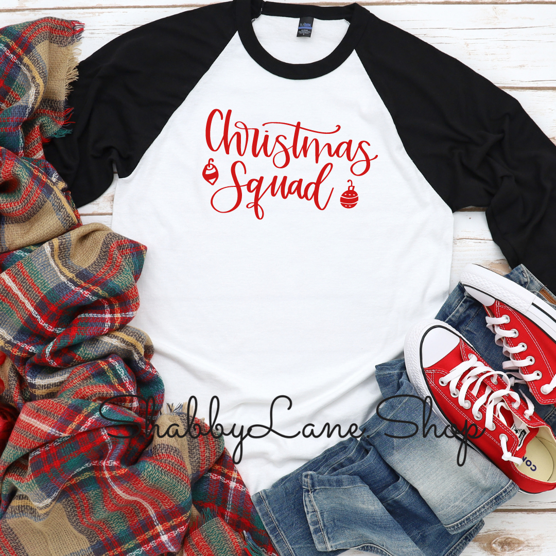 Christmas squad- black sleeves tee Shabby Lane   