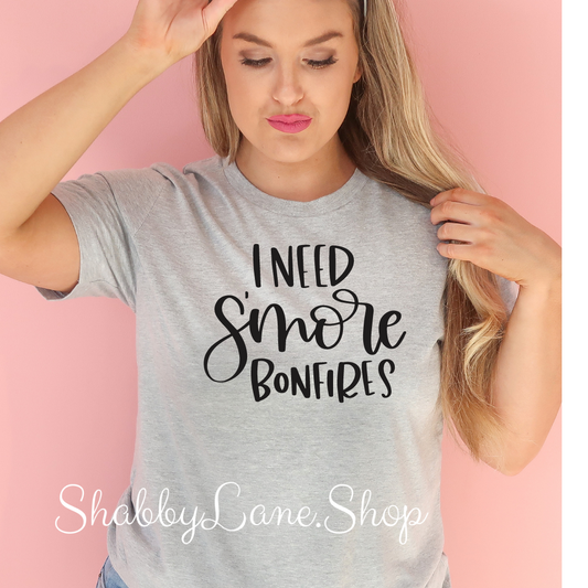 I need s’more bonfires - T-Shirt - Light Gray tee Shabby Lane   