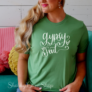 Gypsy Soul T-shirt leaf green tee Shabby Lane   
